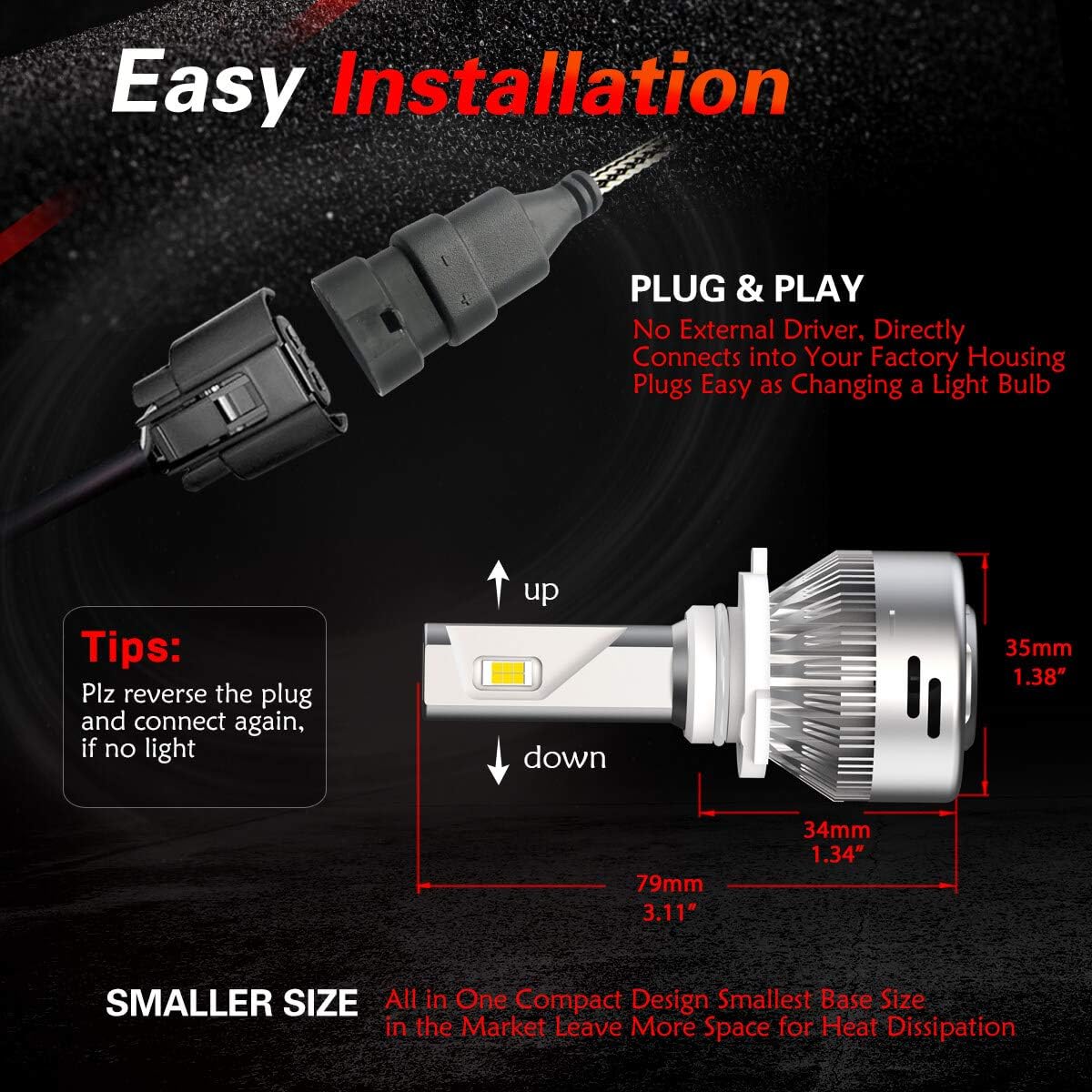 9005 HB3 LED Bulbs 6000K Cool White (2 Bulbs) M997081