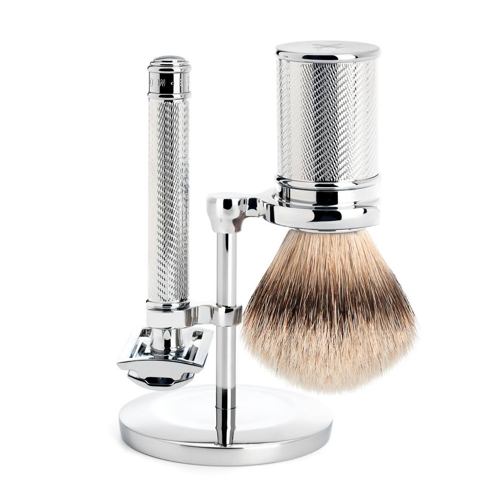 Chrome Silvertip Badger Safety Razor Shaving Set X555924