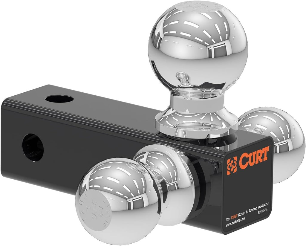 Adjustable Trailer Hitch Ball Mount Head with 3 Balls Pack of 2 C184