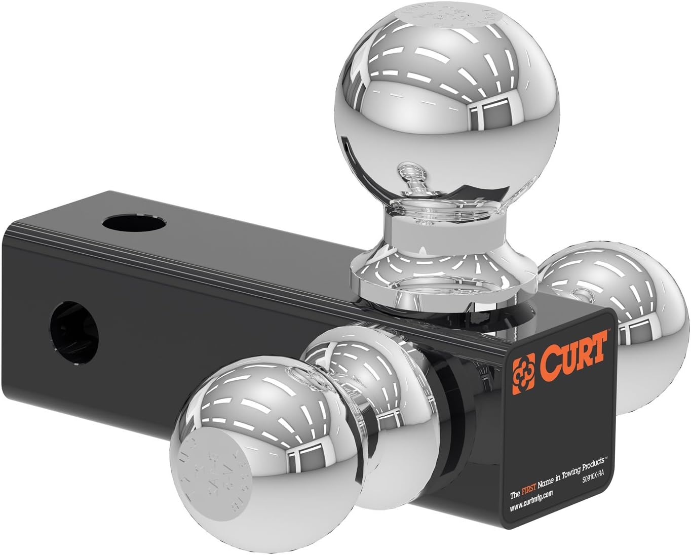 Adjustable Trailer Hitch Ball Mount Head with 3 Balls Pack of 2 C184