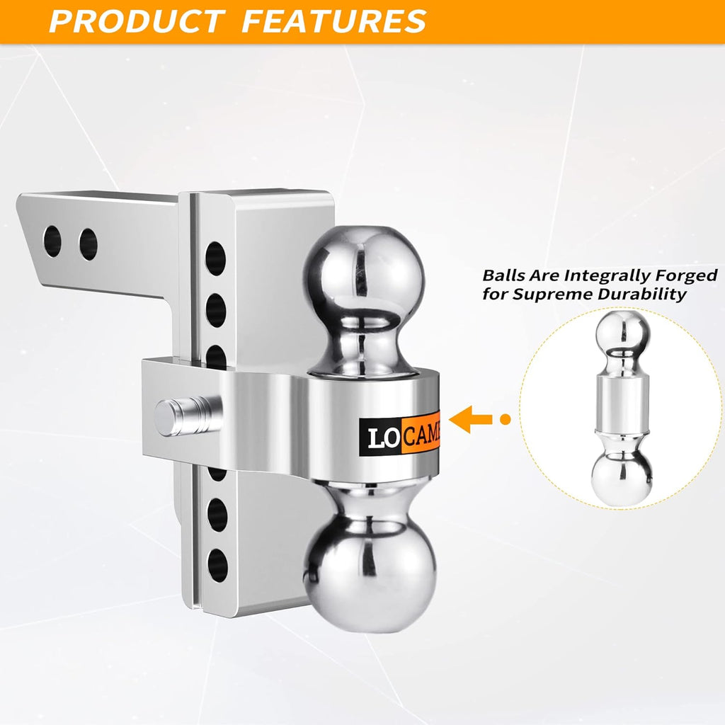 Adjustable Aluminum Trailer Hitch with Double Stainless Steel Locks H103639