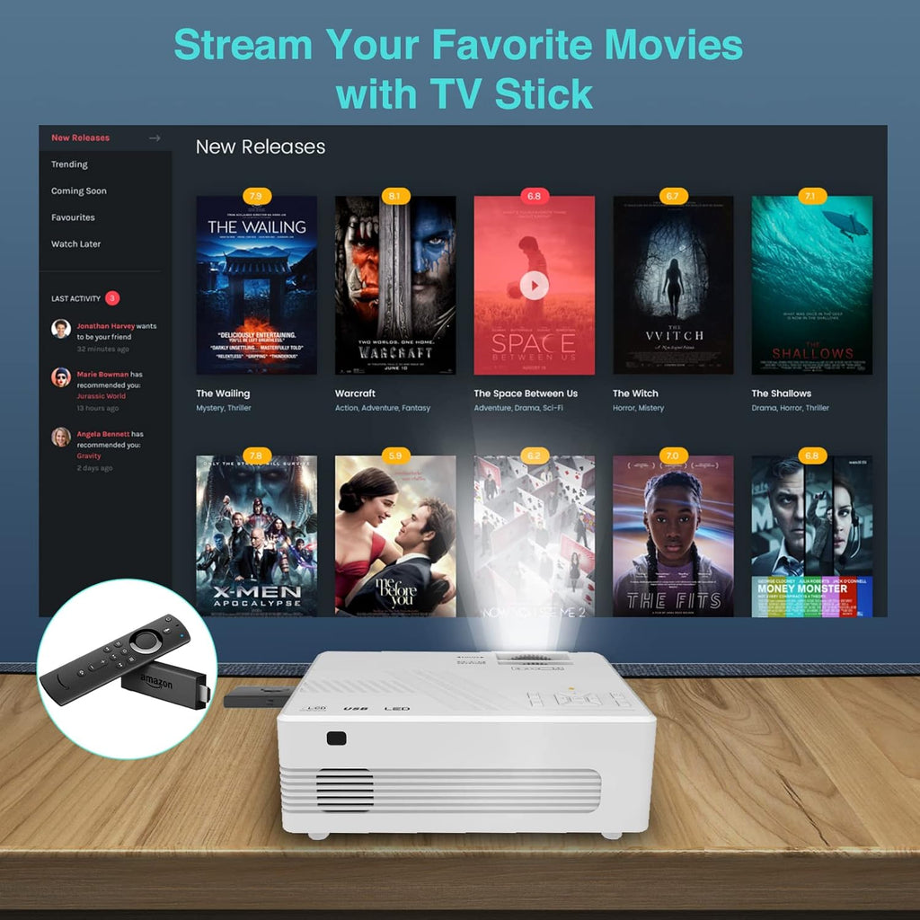 7500 Lumens WiFi Mini Projector with Tripod C600778
