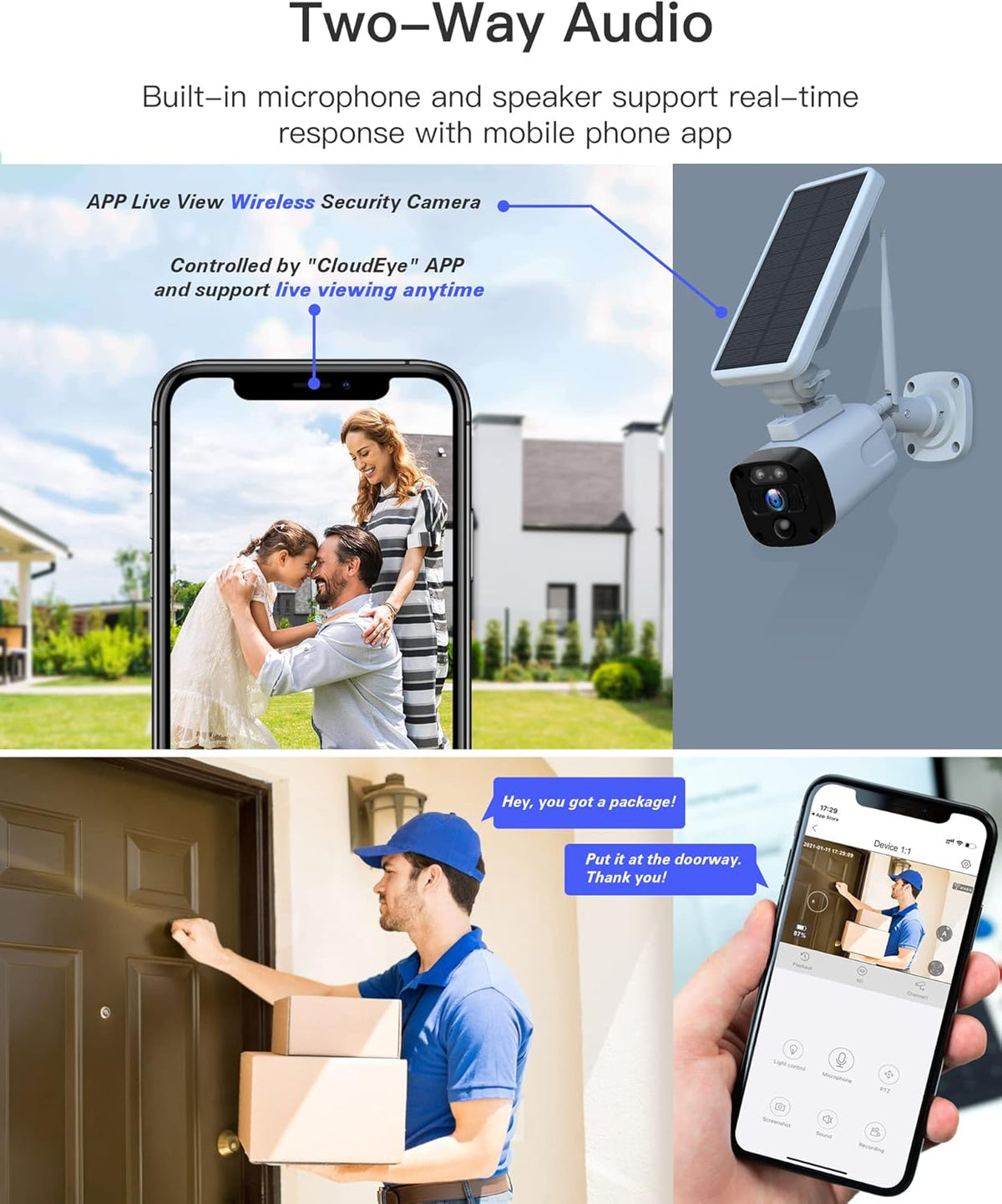 2K Solar Wireless Security Camera System with 3 WiFi Cameras and Base Station F84547