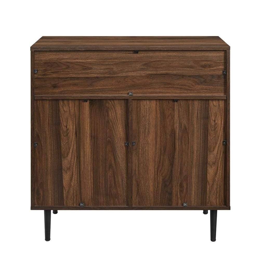 Dark Walnut Metal Door Accent Cabinet Z751