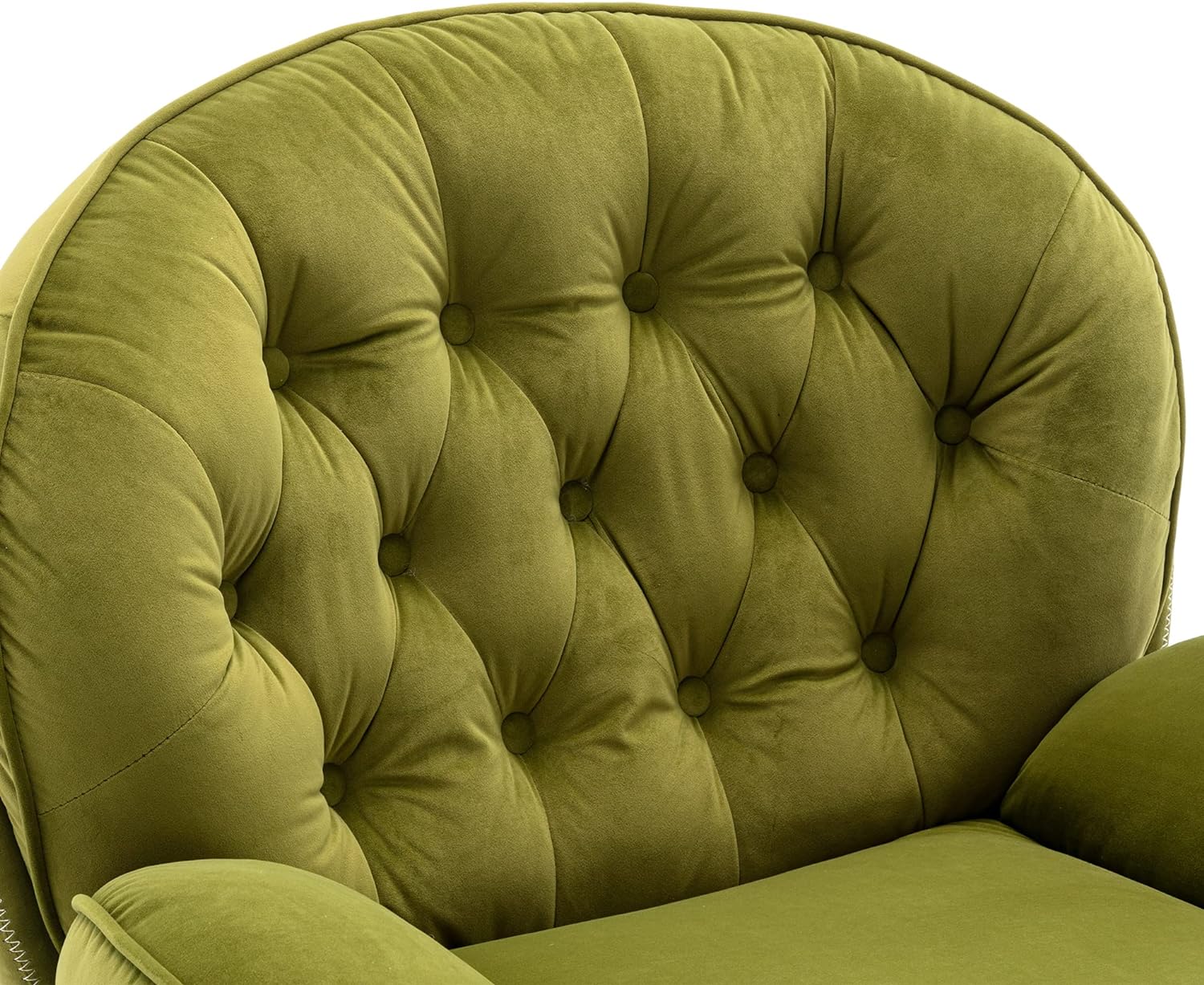 Light Green Velvet Swivel Accent Chair with Ottoman J996746