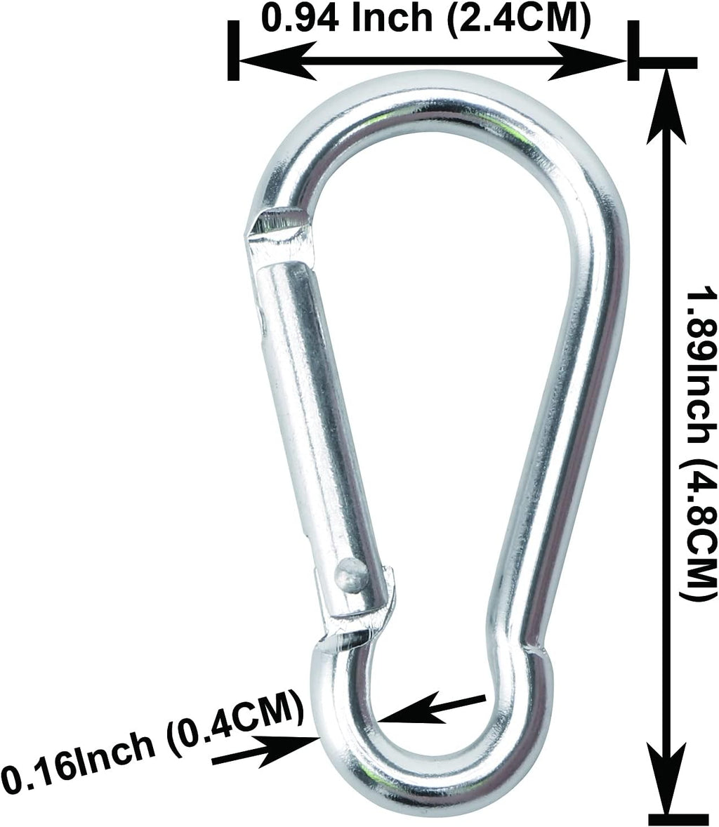 400PCS Aluminum Carabiner Clip 1.9 Inch D Shape Spring Snap Keychain Hook I612