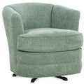 White Performance Fabric Swivel Barrel Chair M55635