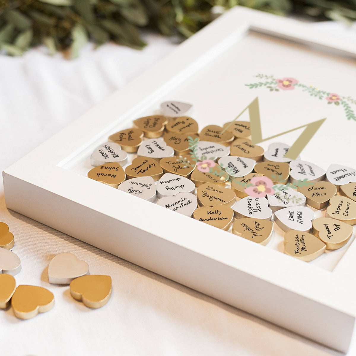 Floral Heart Drop Guestbook M8725