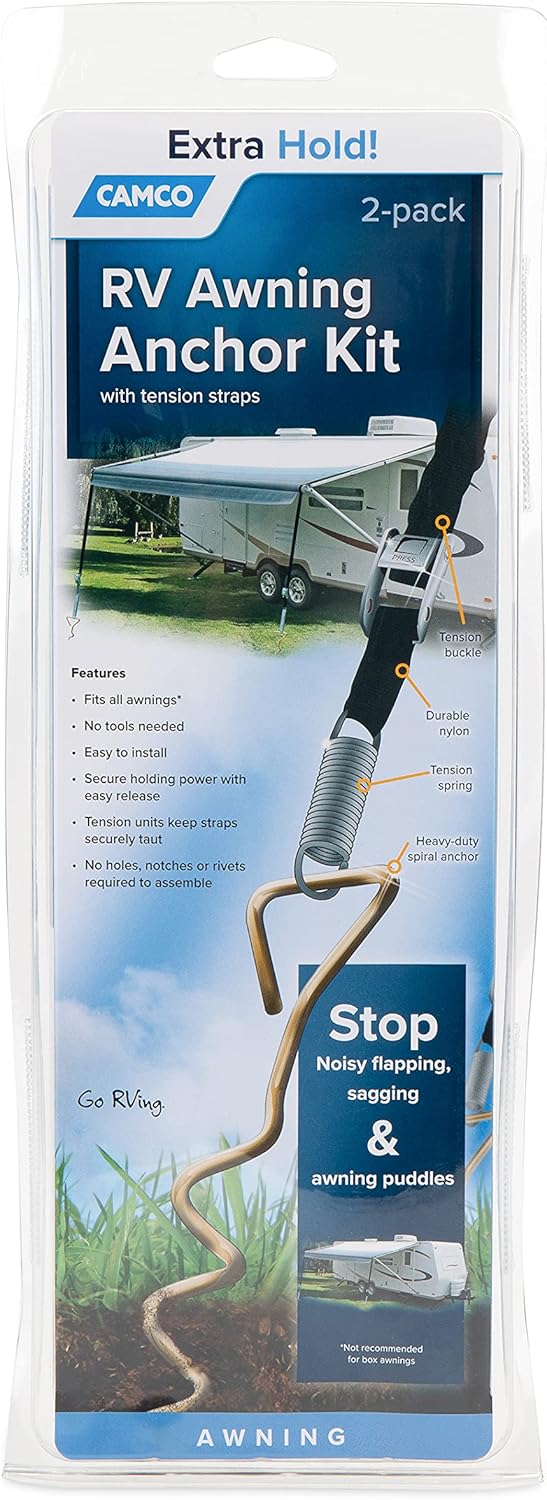 Awning Anchor Kit with Pull Tension Strap Pack of 2 Z5684