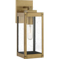14.25 inch Outdoor Wall Lantern Antique Brass Finish with Clear Seedy Glass E626603