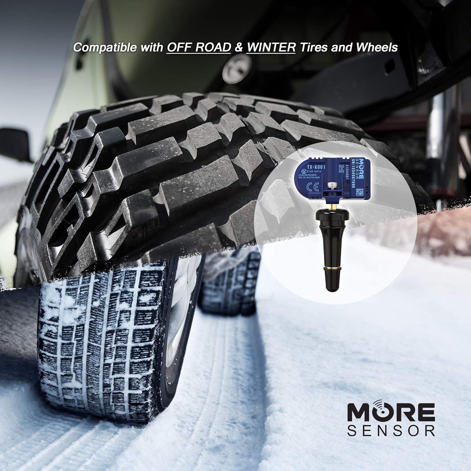 Compact 433MHz TPMS Tire Pressure Sensor 4-Pack M413