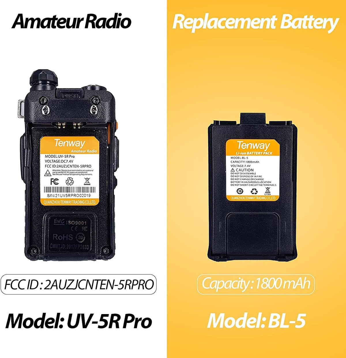 UV-5R Pro 8W Dual Band Two Way Radio 2Pack with Programming Cable R6663