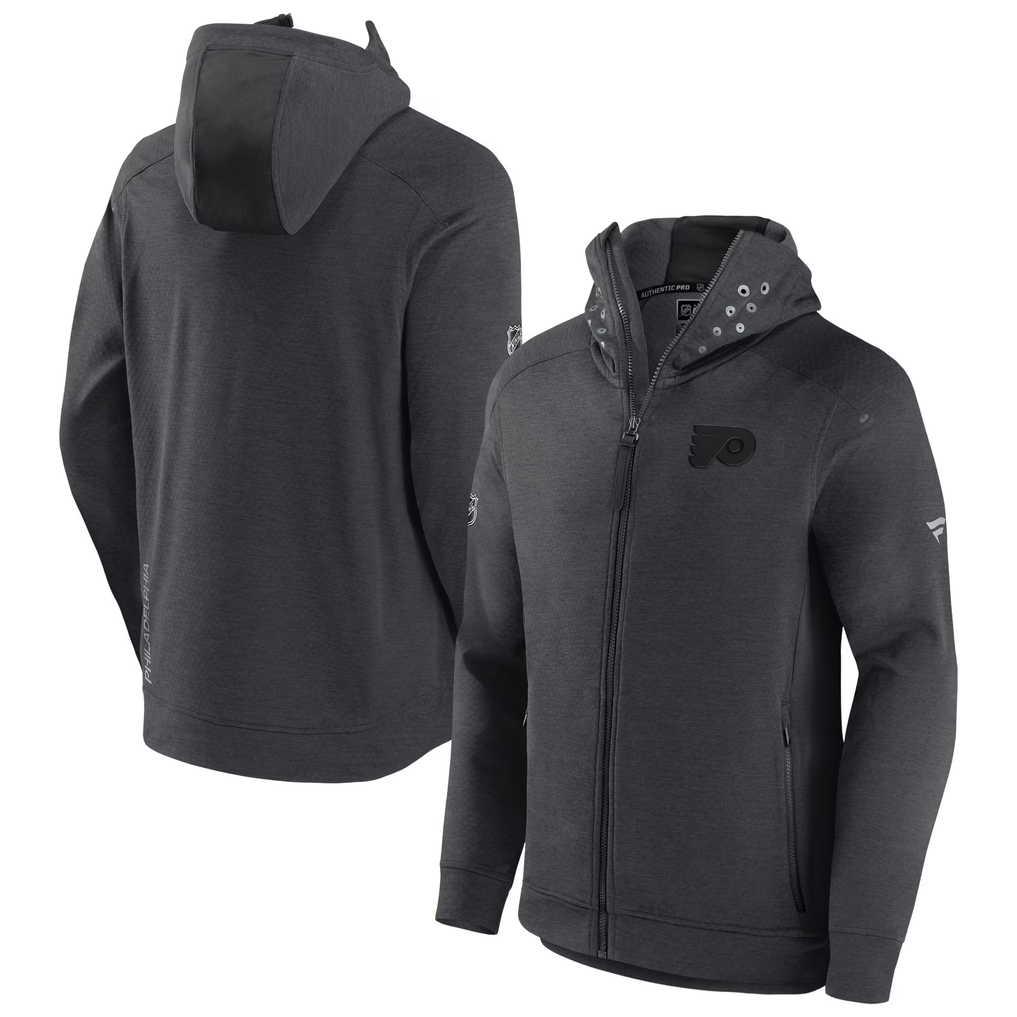 Heather Charcoal Full-Zip Hoodie Jacket U848