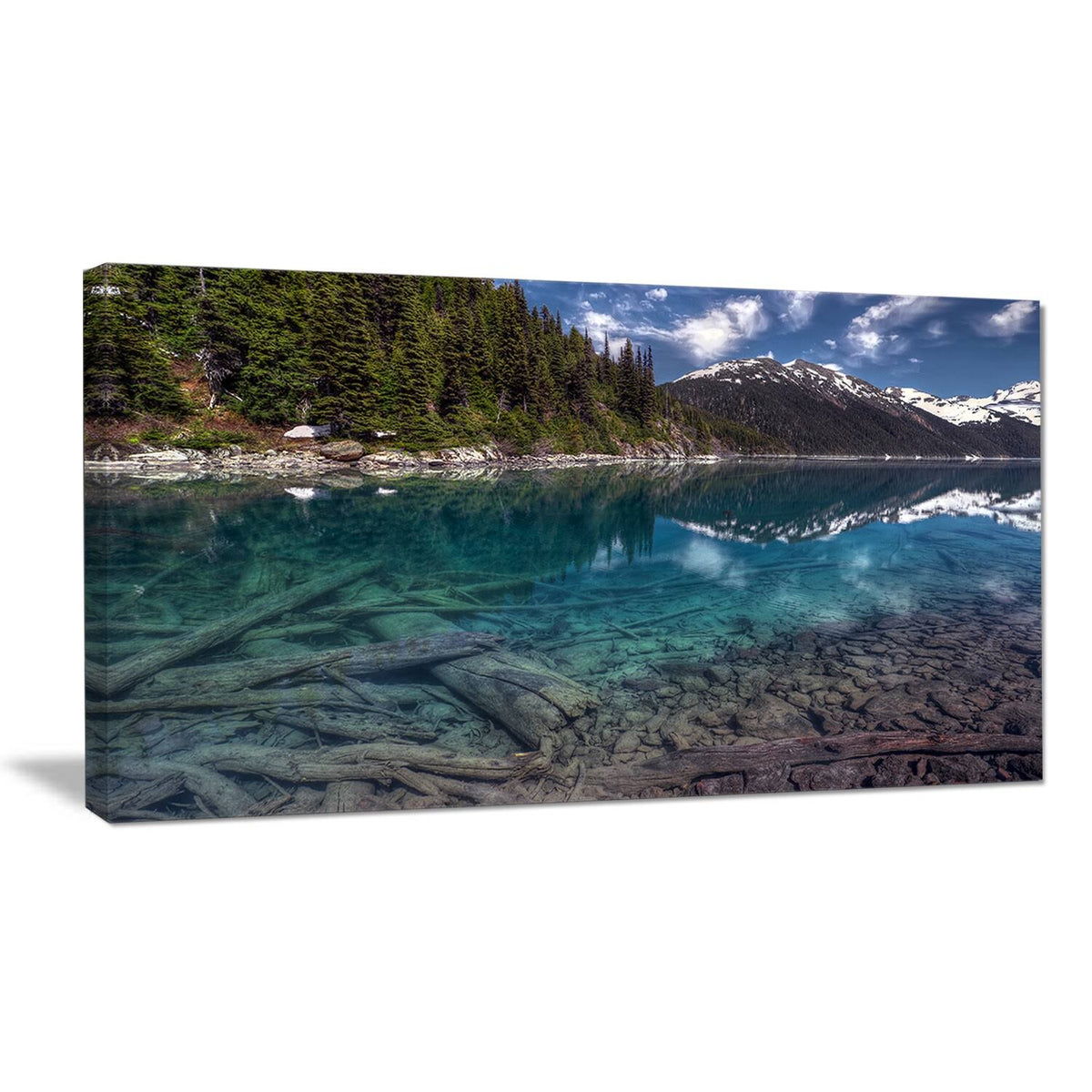 Blue Waters and Mountains Extra Large Landscape Art Canvas - 40 in. Wide x 30 in. High T805115