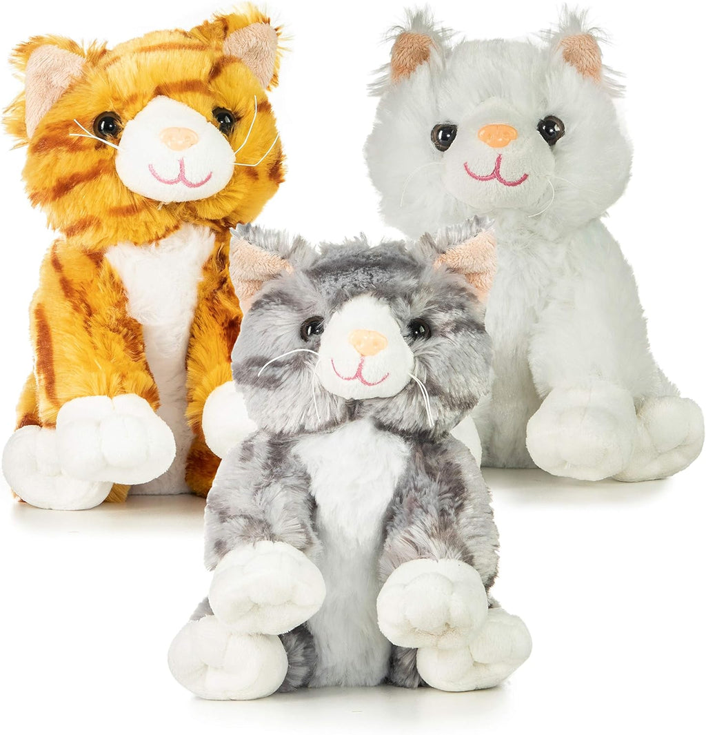 Pack of 3 Large Stuffed Animal Cat Plush Toys E45556