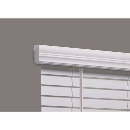 Cordless Faux Wood Blind, White, 64-1/2x22 S400