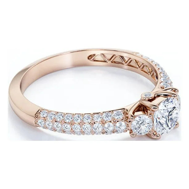14K Rose Gold Lab Grown Diamond Ring V7515