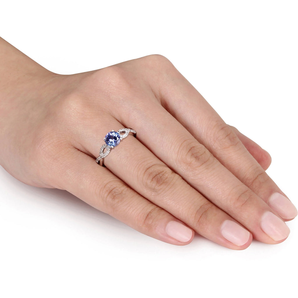 10kt White Gold Tanzanite Diamond Engagement Ring H411961