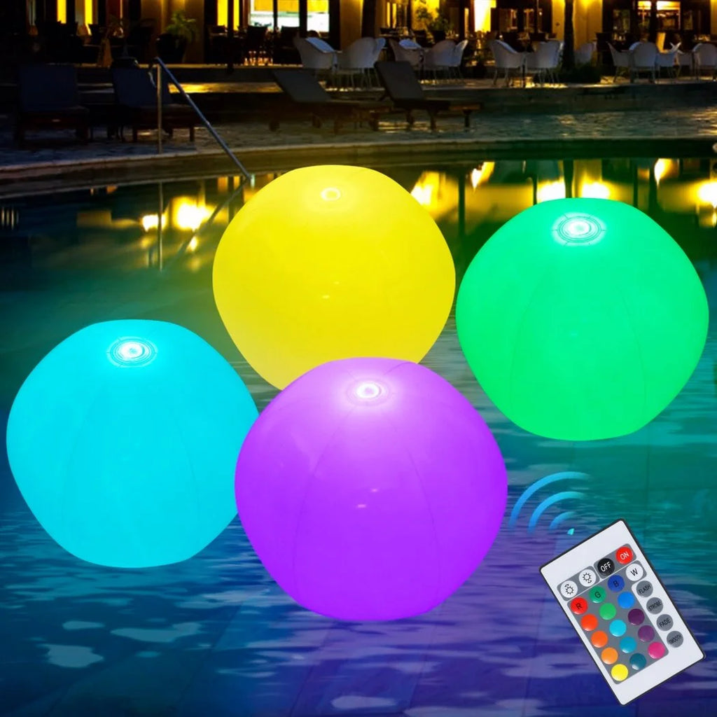 4 Packs Glow in the Dark Inflated Beach Balls B1717