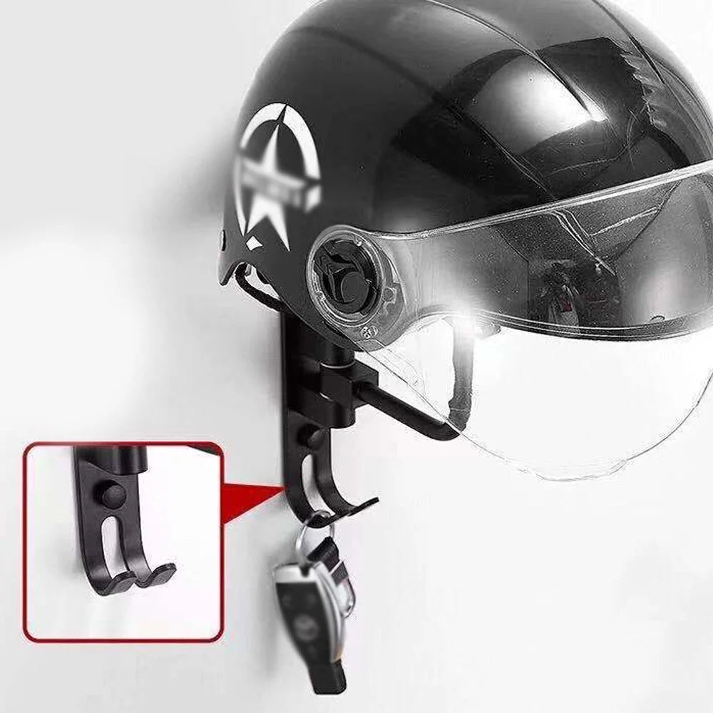 Wall-Mounted Metal Helmet Holder Hat Storage Rack Display Stand L6627