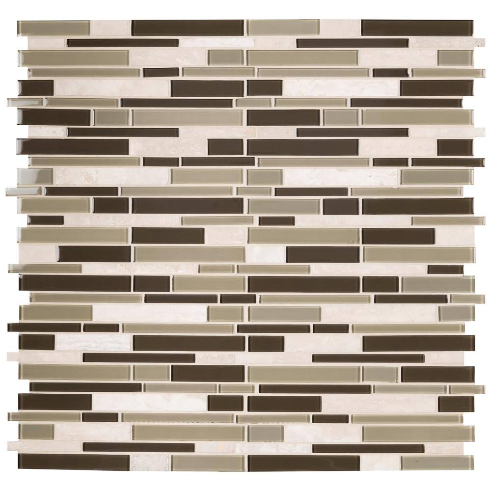 Interlocking 12 in. x 12 in. x 6 mm Glass/Stone Mix Mesh-Mounted Mosaic Tile H757752