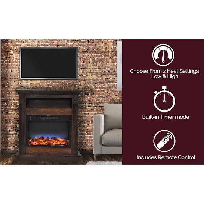 Walnut Mantel Electric Fireplace V7248