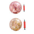2pcs Glitter Sequin Beach Balls Round Transparent PVC Inflatable Ball Toys with Pumps E799632
