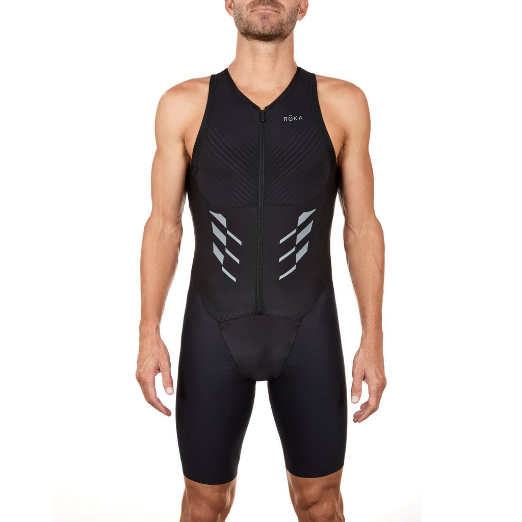 Black Sleeveless Tri Suit X3934