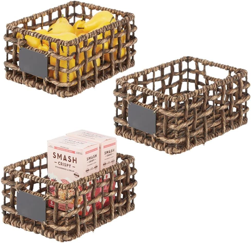 Black Wash Water Hyacinth Pantry Basket 3 Pack V61502