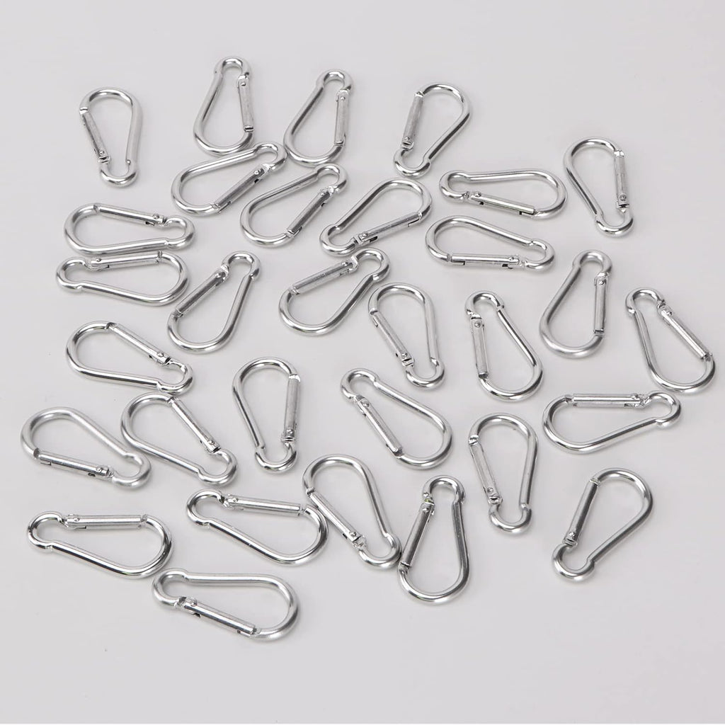 400PCS Aluminum Carabiner Clip 1.9 Inch D Shape Spring Snap Keychain Hook I612