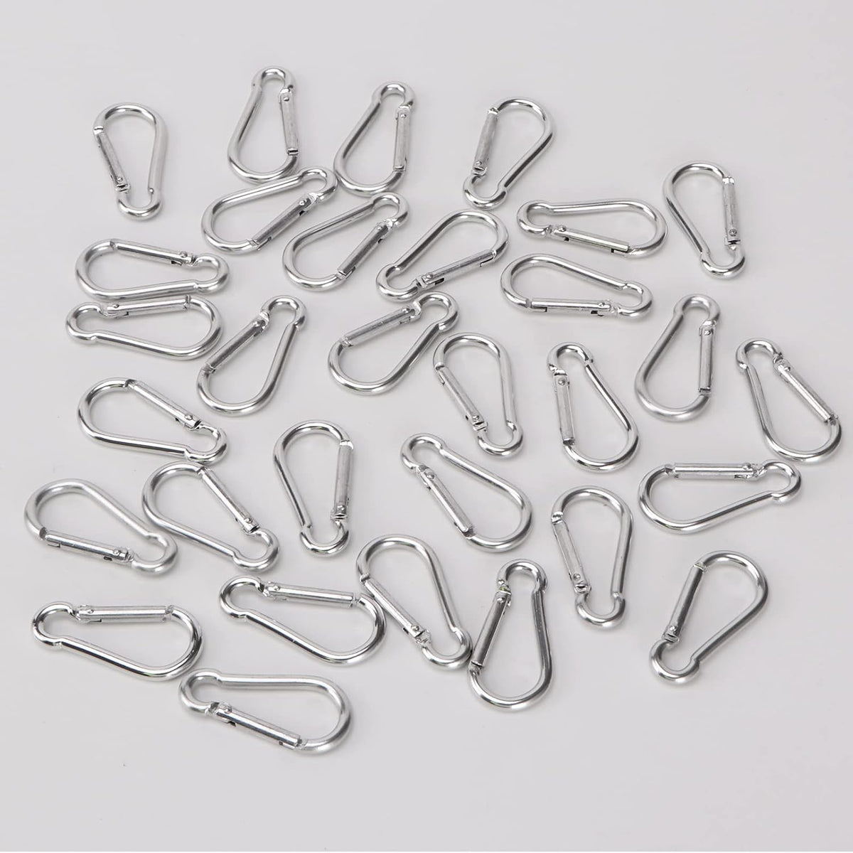400PCS Aluminum Carabiner Clip 1.9 Inch D Shape Spring Snap Keychain Hook I612