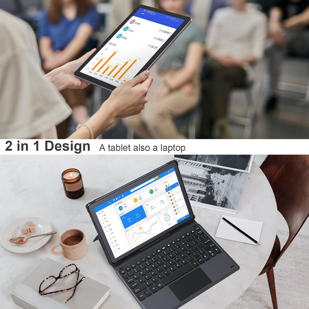 Android 11 Tablet 10.1 inch 2 in 1 Octa-Core 3GB RAM 64GB ROM with Keyboard T92211