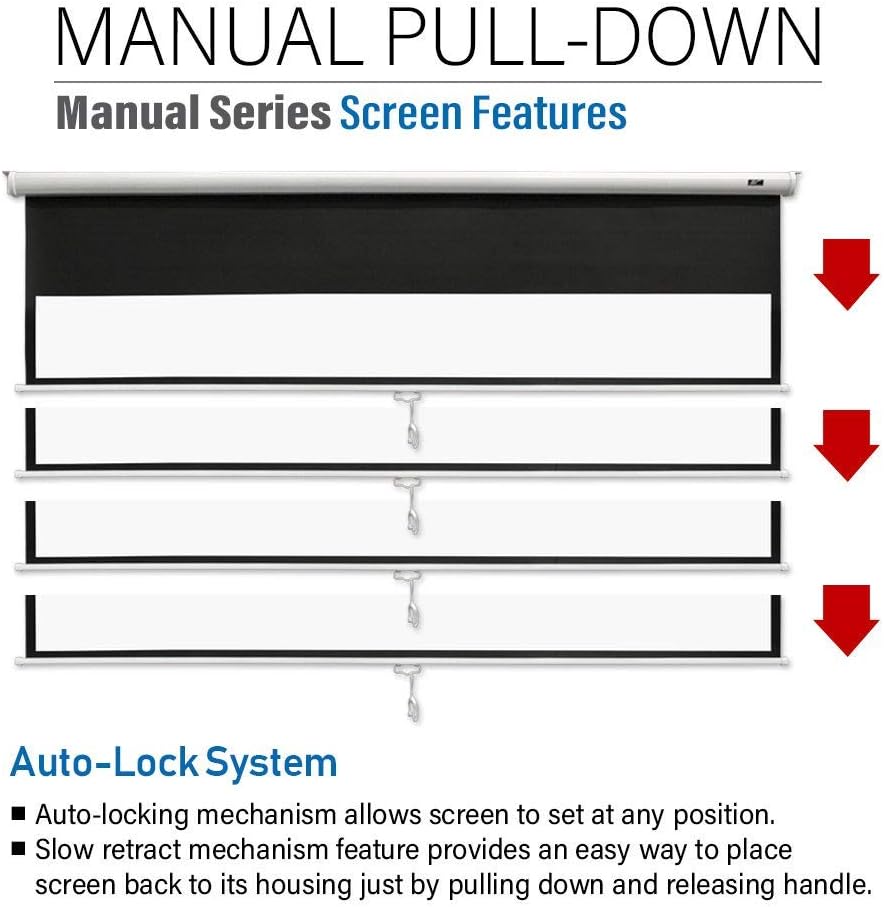 110 inch Pull Down Projector Screen 16:9 White B8936