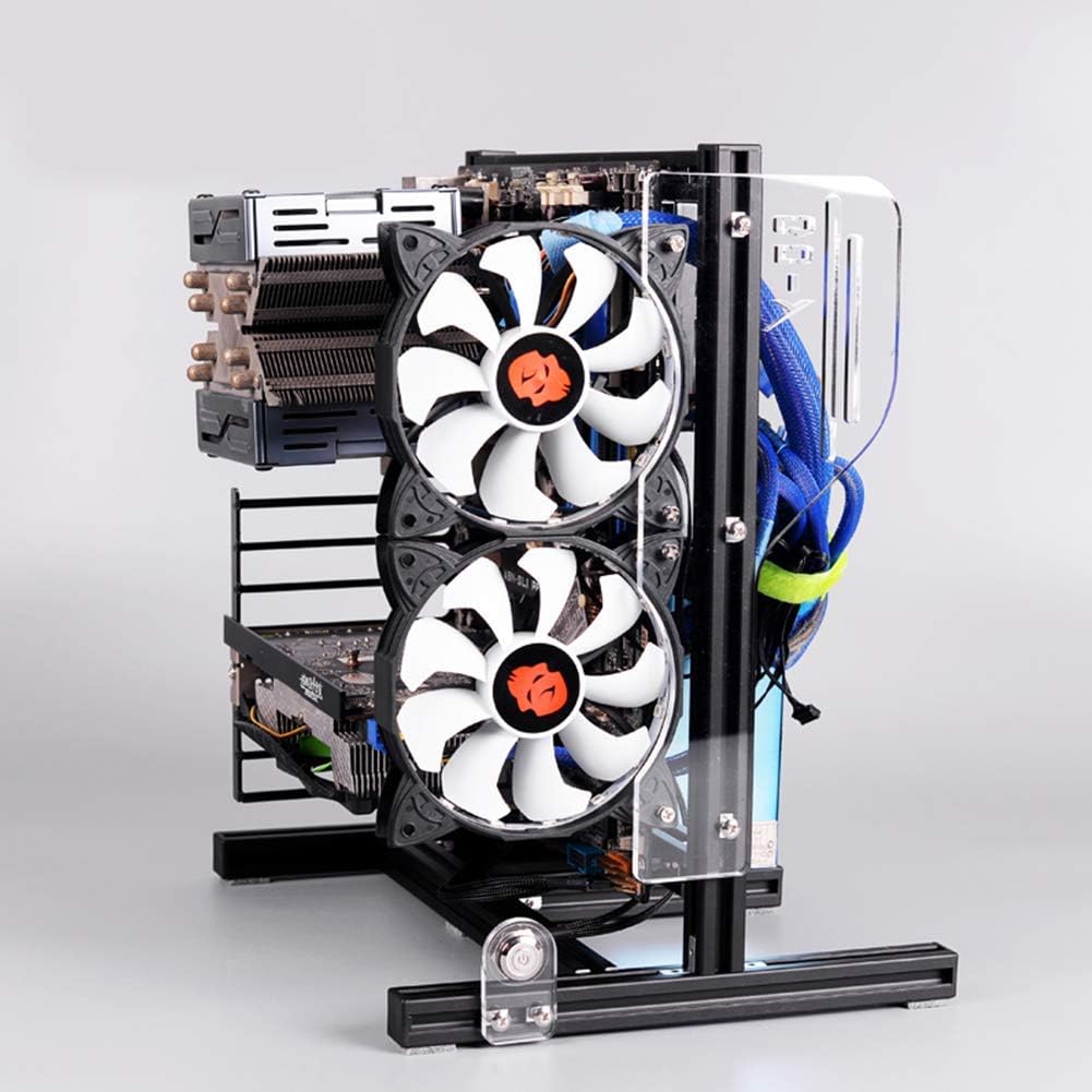 Red Open Aluminum Frame Motherboard Chassis Z964