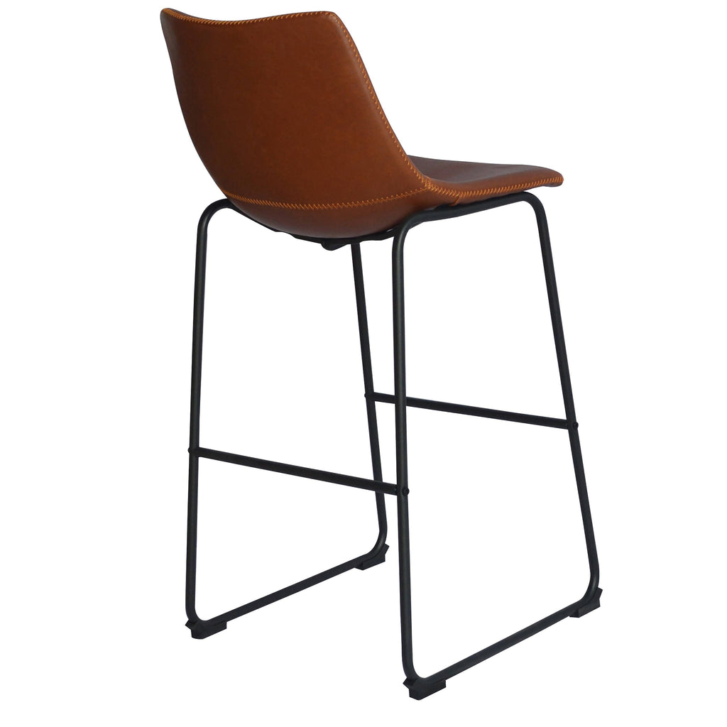 Charcoal Faux Leather Bar Stool Set of 2 U1386