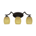 Three Light Bath Bar Dark Granite Finish with Linen Glass U69953