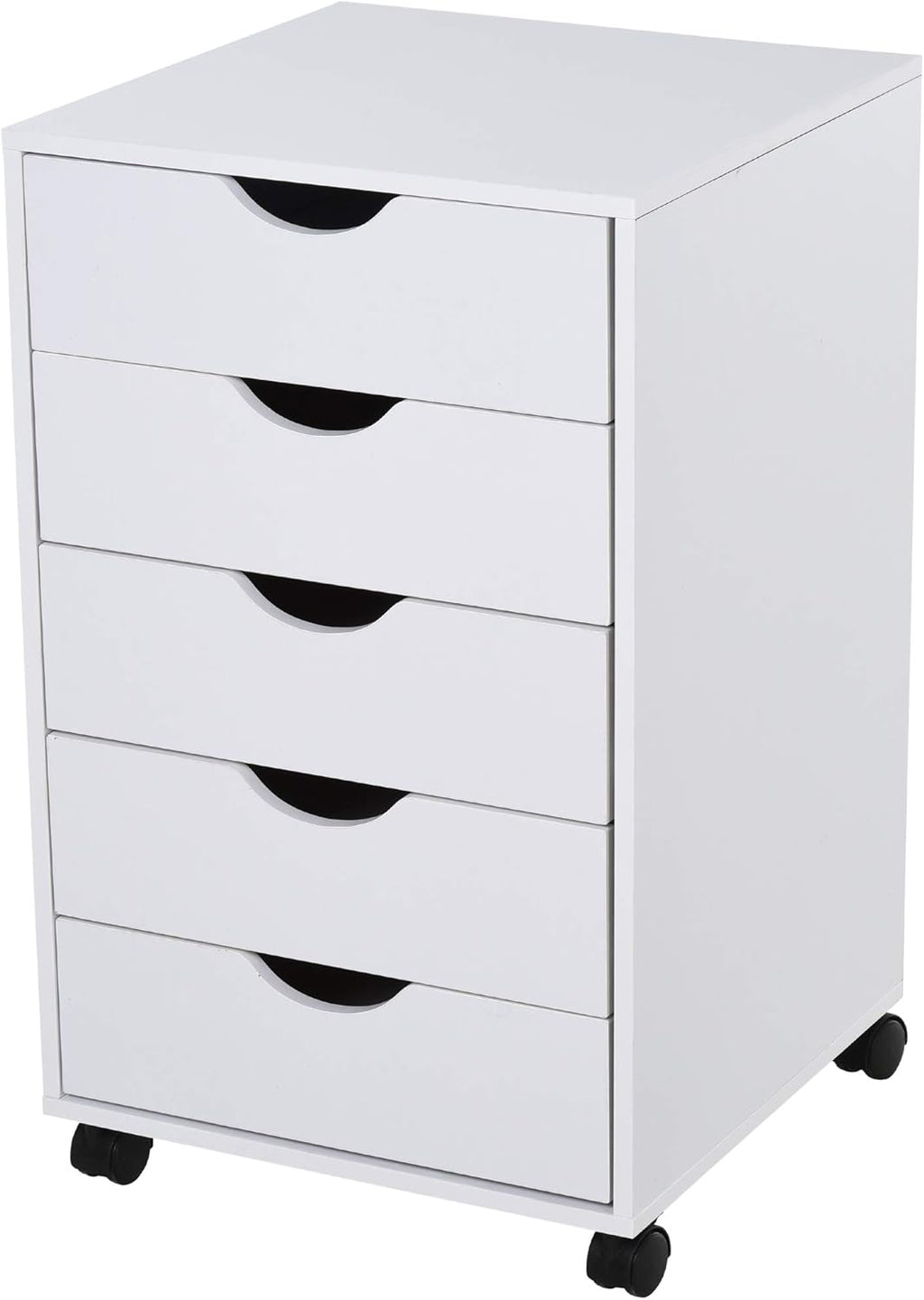 Black 5 Drawer Filing Cabinet with Wheels L94392