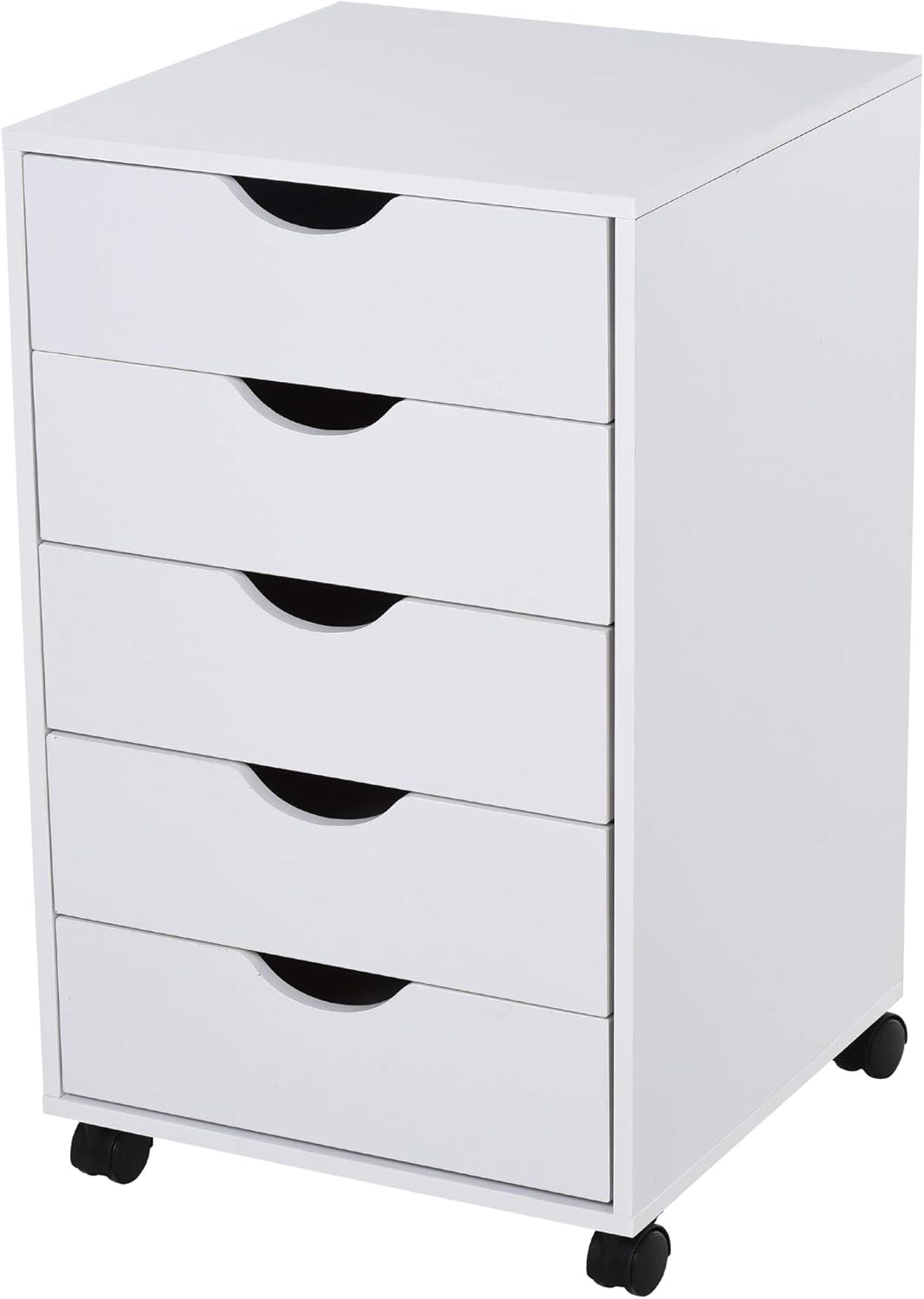Black 5 Drawer Filing Cabinet with Wheels L94392