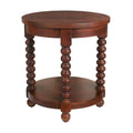 Round Walnut Finish Wood End Table L315032
