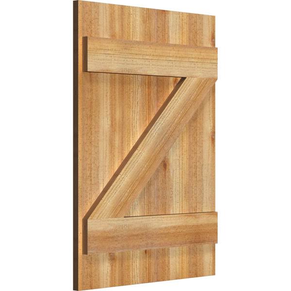 Rough Sawn Western Red Cedar Board-n-Batten Shutters with Z-Bar E374