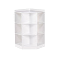 White 6-Cubby 3-Shelf Corner Cabinet Z8602
