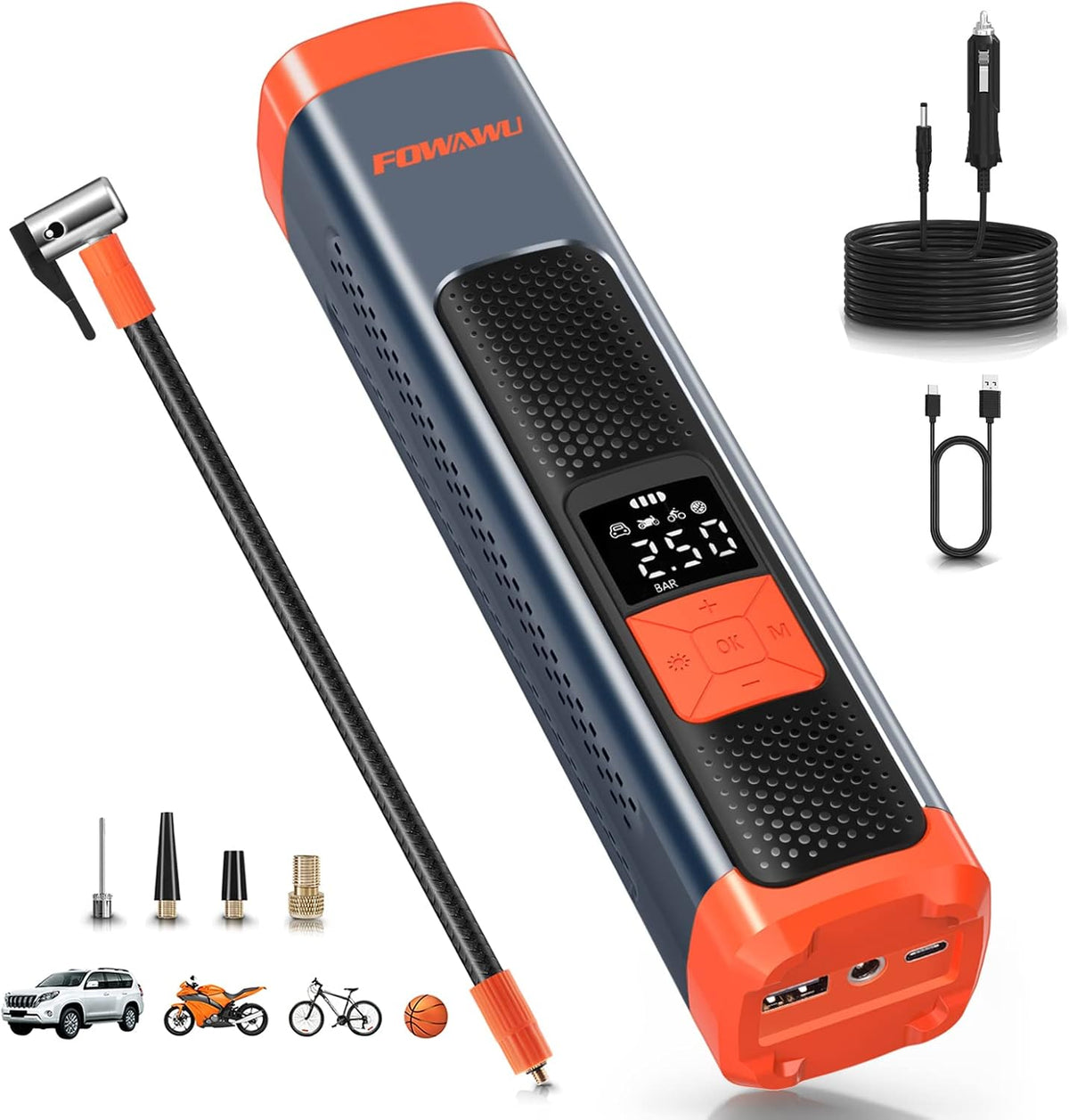 6000mAh 150PSI Tire Inflator Portable Air Compressor with LCD B373