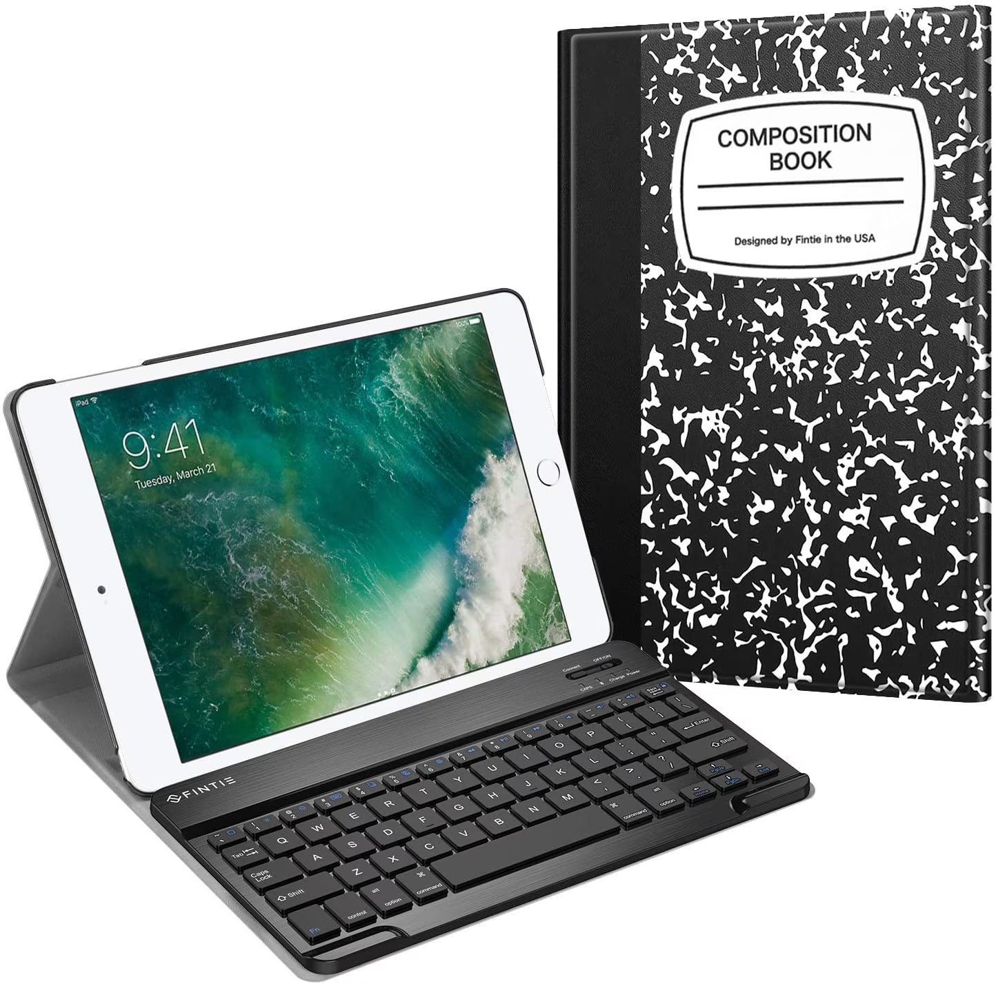 Slim Shell Stand Cover Keyboard Case for iPad 9.7 6th/5th Generation and iPad Air 2 C9419