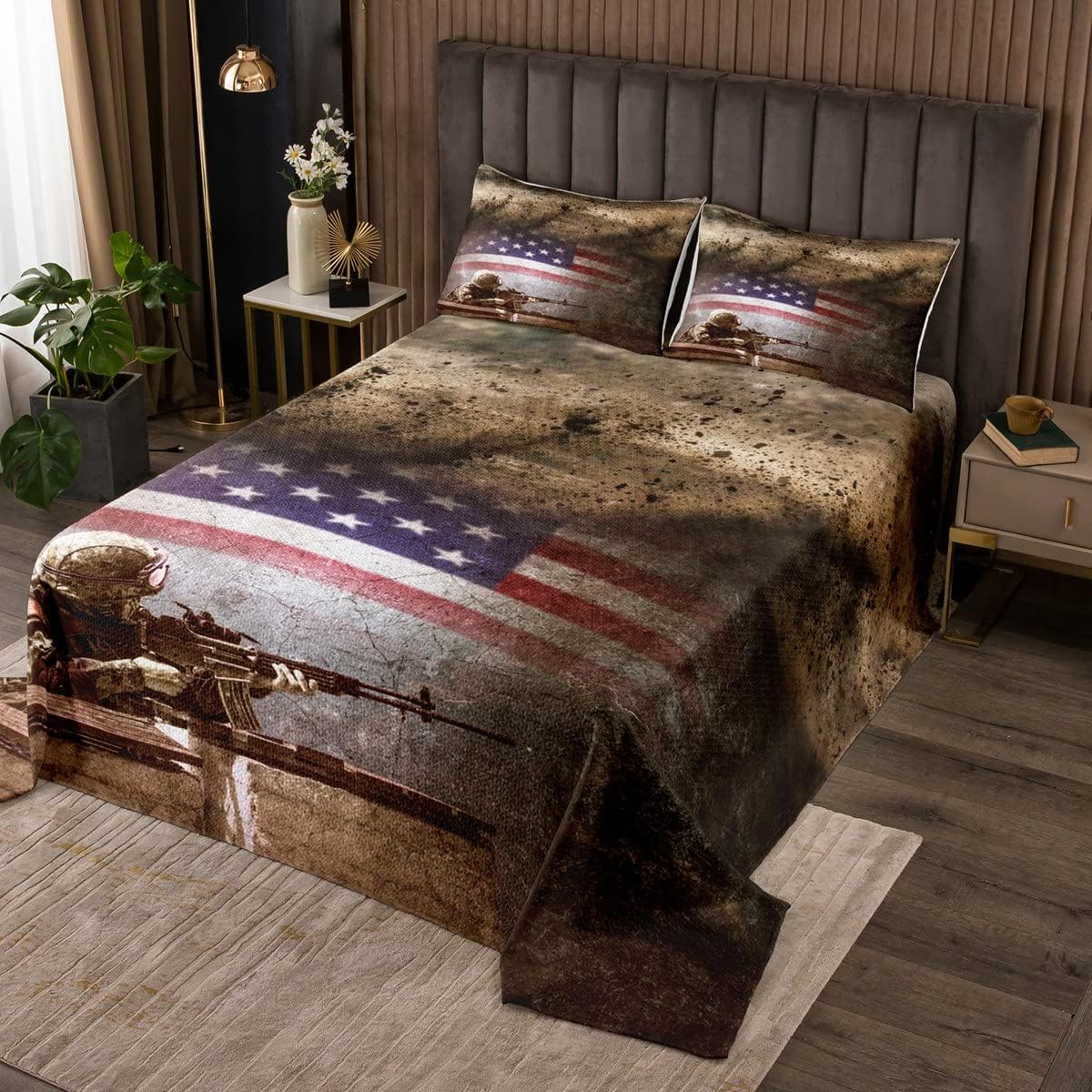Twin Camo Quilted Bedspread T5304