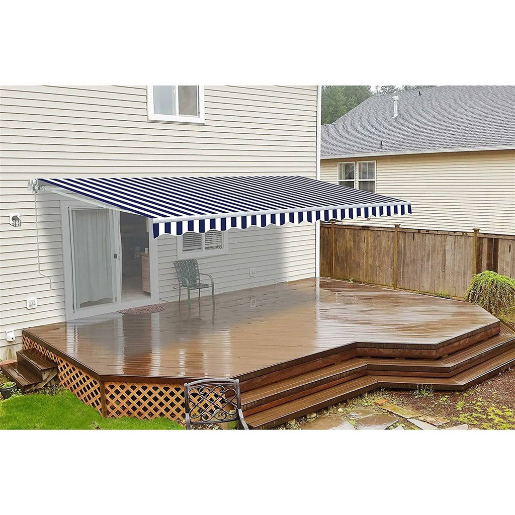 Blue/White Patio Awning Canopy RV Tent S1557