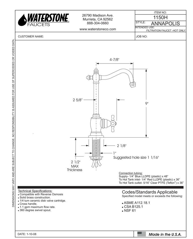 Caribbean Bronze Hot Only Filtration Faucet H66016