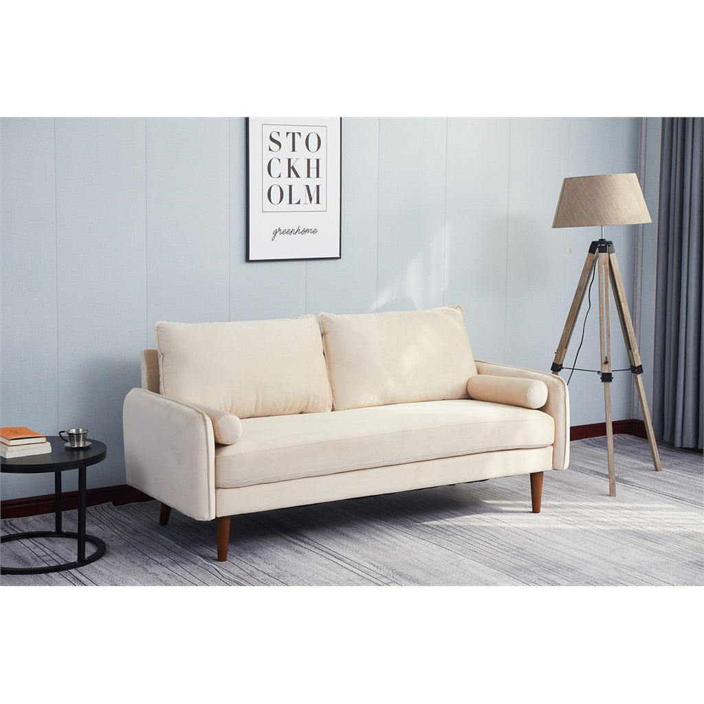Beige Velvet Sofa Y224225