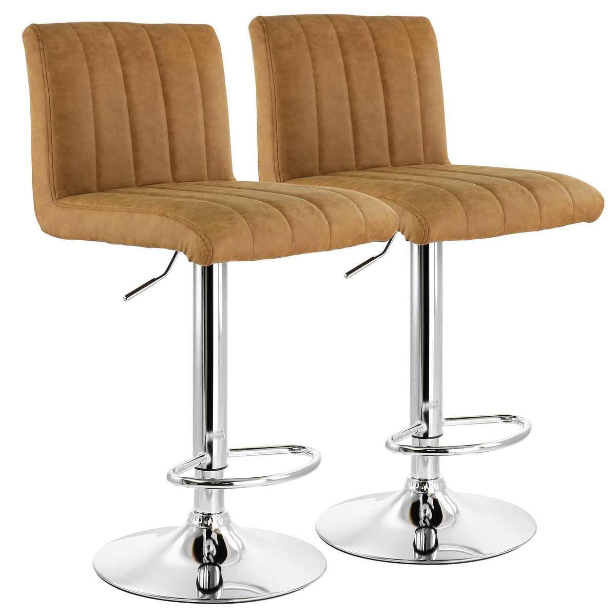 Camel Adjustable Height Swivel Bar Stool, Set of 2 D681