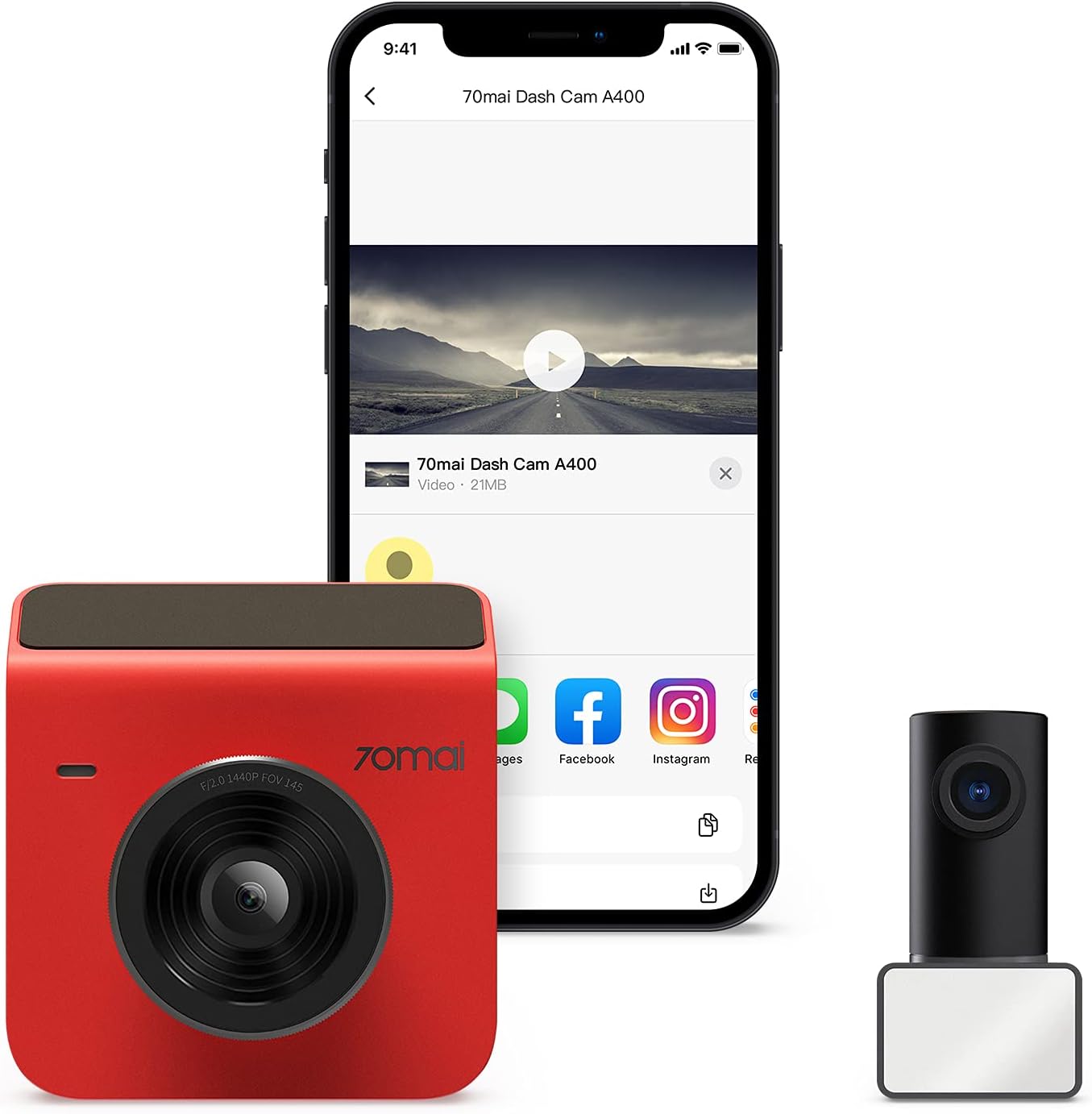 Gray 2K QHD Dash Cam with WiFi E75253