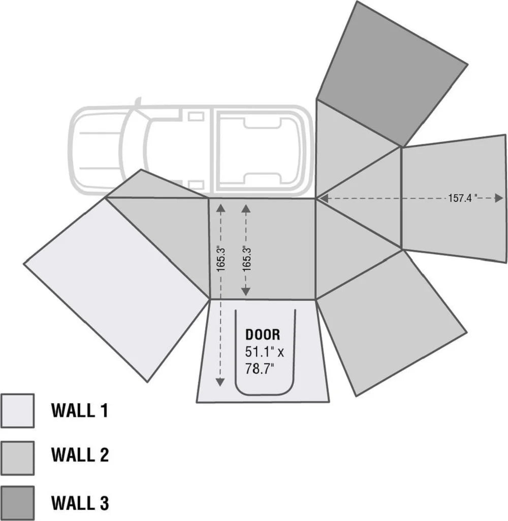 270 Degree Awning Side Wall 1 With Door & Window Driver Side O5965
